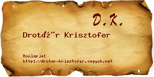Drotár Krisztofer névjegykártya