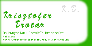 krisztofer drotar business card